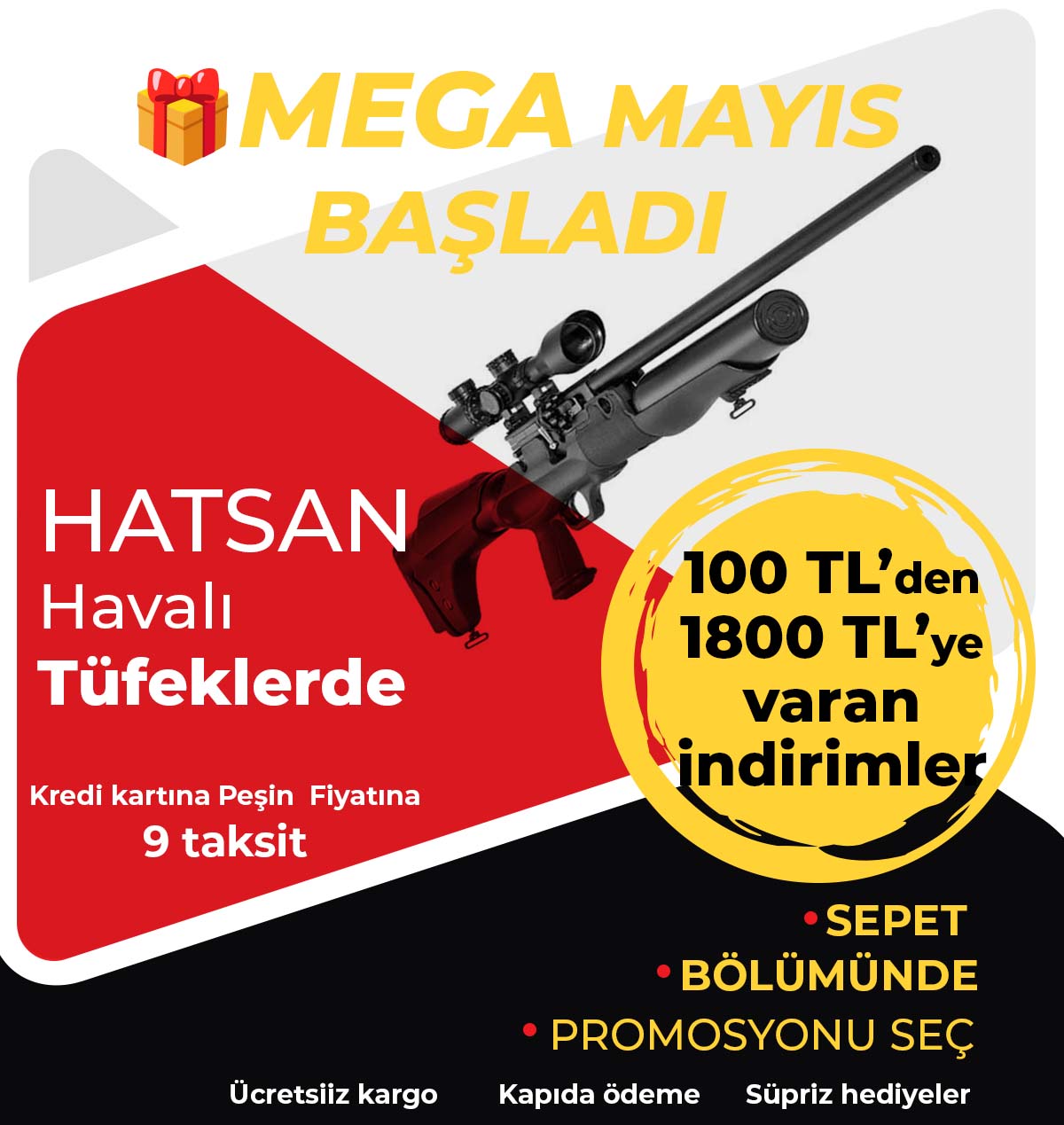 mega mayıs hatsan tüfeklerde indirim