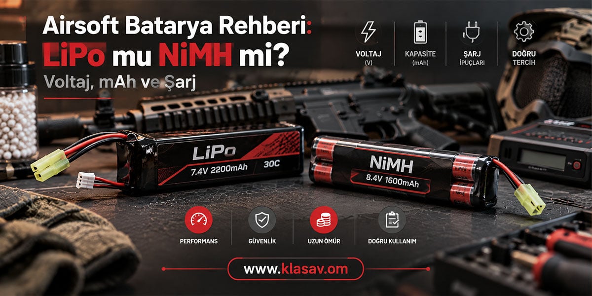 Airsoft Batarya Rehberi: LiPo mu NiMH mi? Voltaj, mAh ve Şarj