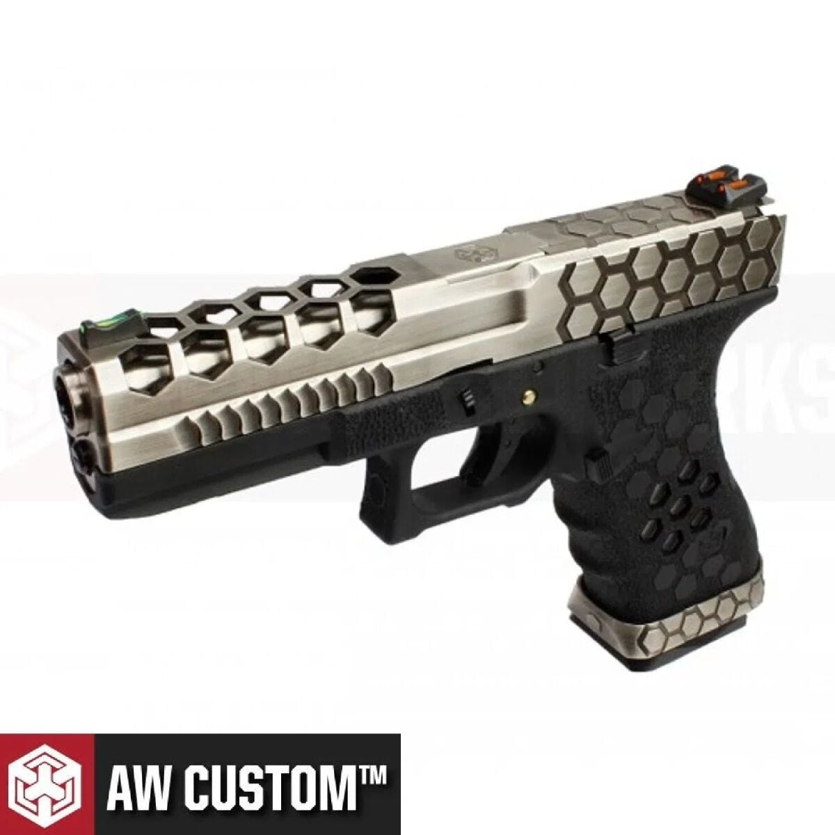 AW Custom Hex Cut 4,5 mm Havalı Tabanca – Gümüş / Siyah
