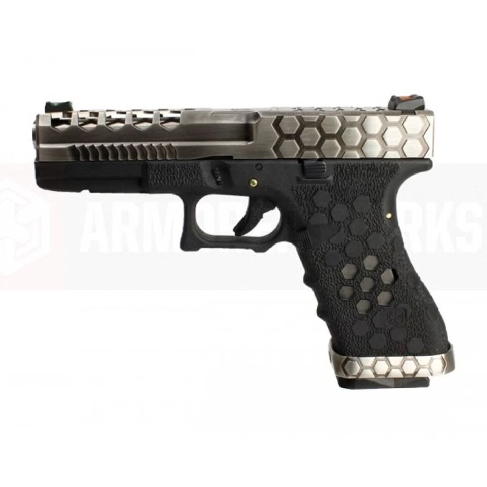 AW Custom Hex Cut 4,5 mm Havalı Tabanca – Gümüş / Siyah