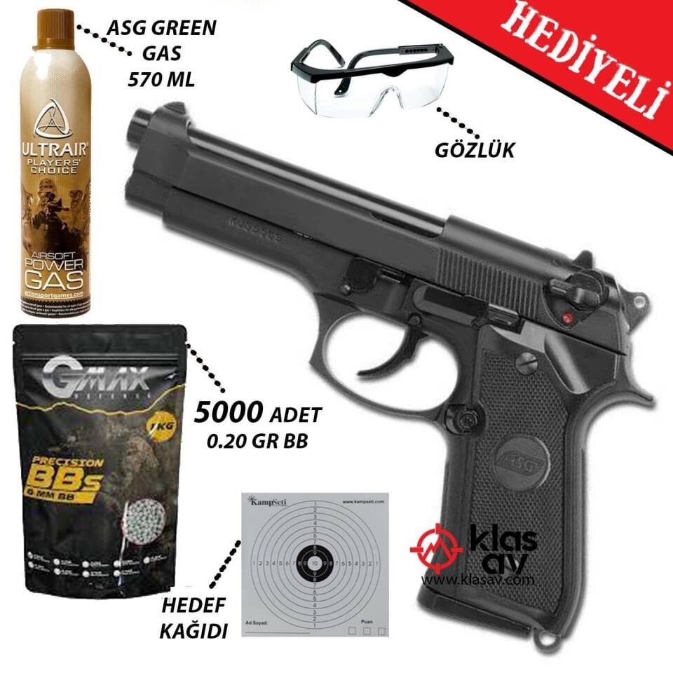 ASG M9 Siyah Blowback Airsoft Tabanca