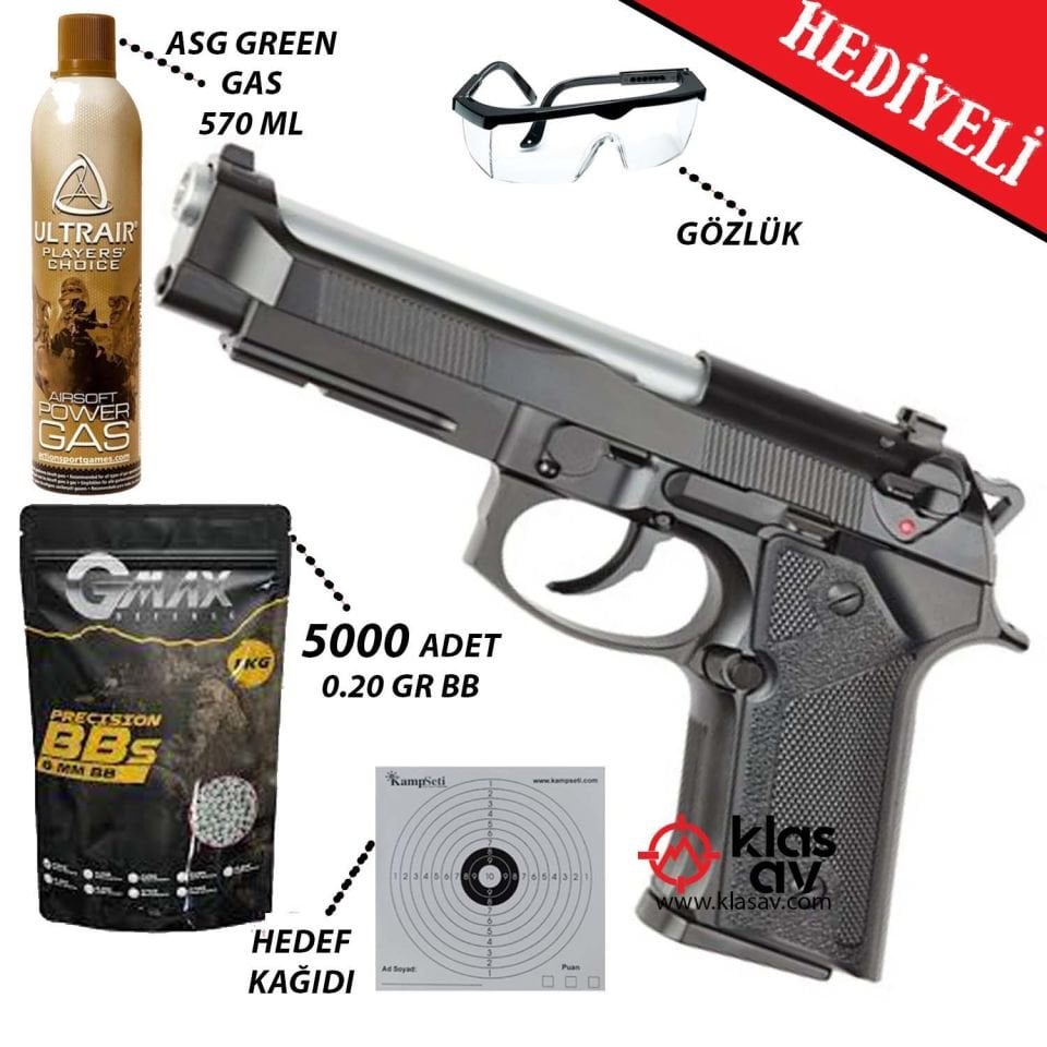 ASG M9 IA F92 Full Metal Blowback Airsoft Tabanca