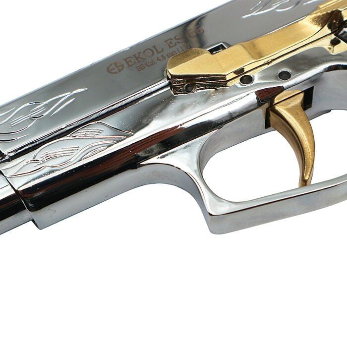 EKOL ES 66 Havalı Tabanca İşlemeli Parlak Beyaz - 4.5 mm