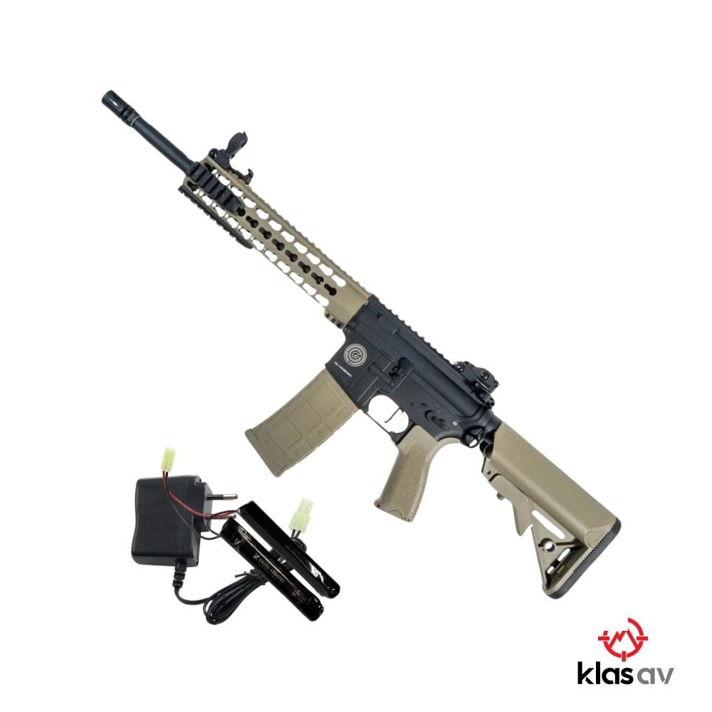 Delta Armory Grand Power AR15 KeyMod 10'' Charlie PIL SARJ SET Airsoft Tüfek / Half TAN