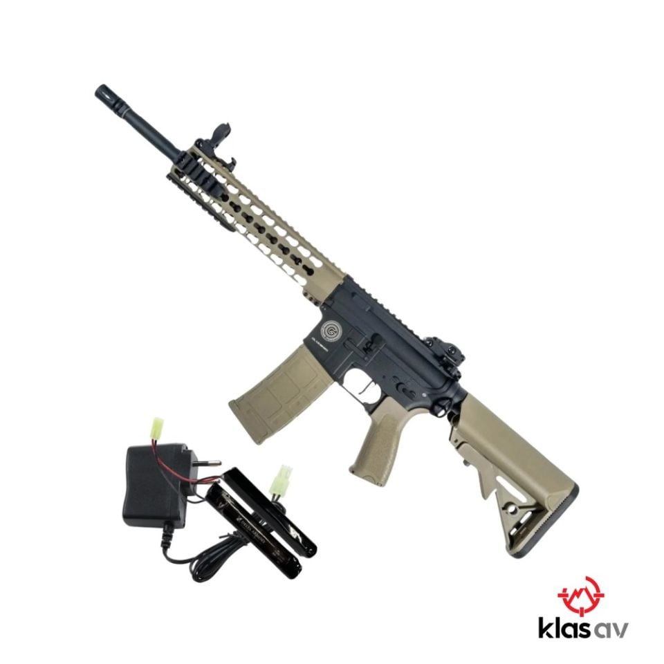 Delta Armory Grand Power AR15 KeyMod 10'' Charlie PIL SARJ SET Airsoft Tüfek / Half TAN