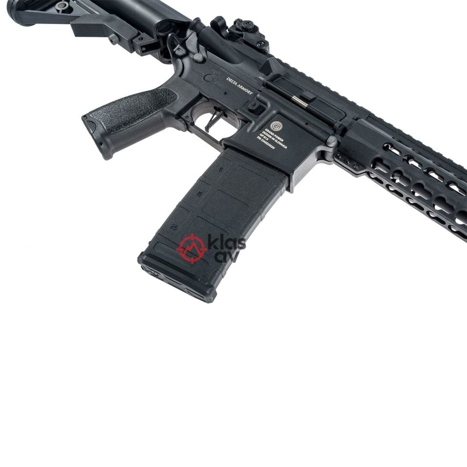 Delta Armory Grand Power AR15 KeyMod 10'' Charlie PIL SARJ SET Airsoft Tüfek / Siyah