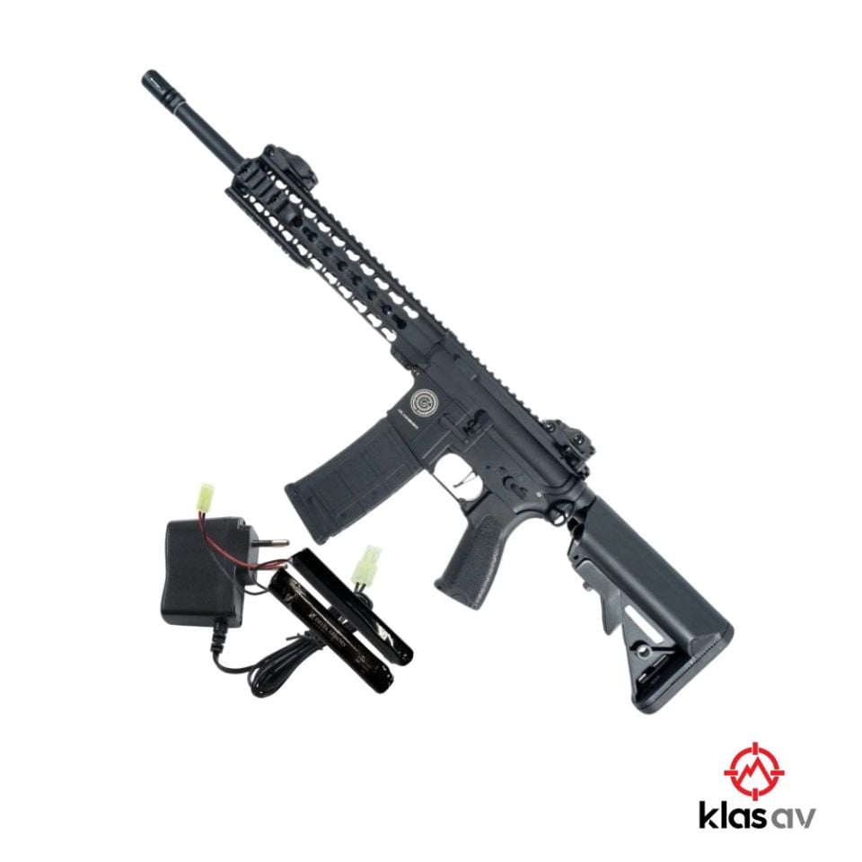 Delta Armory Grand Power AR15 KeyMod 10'' Charlie PIL SARJ SET Airsoft Tüfek / Siyah