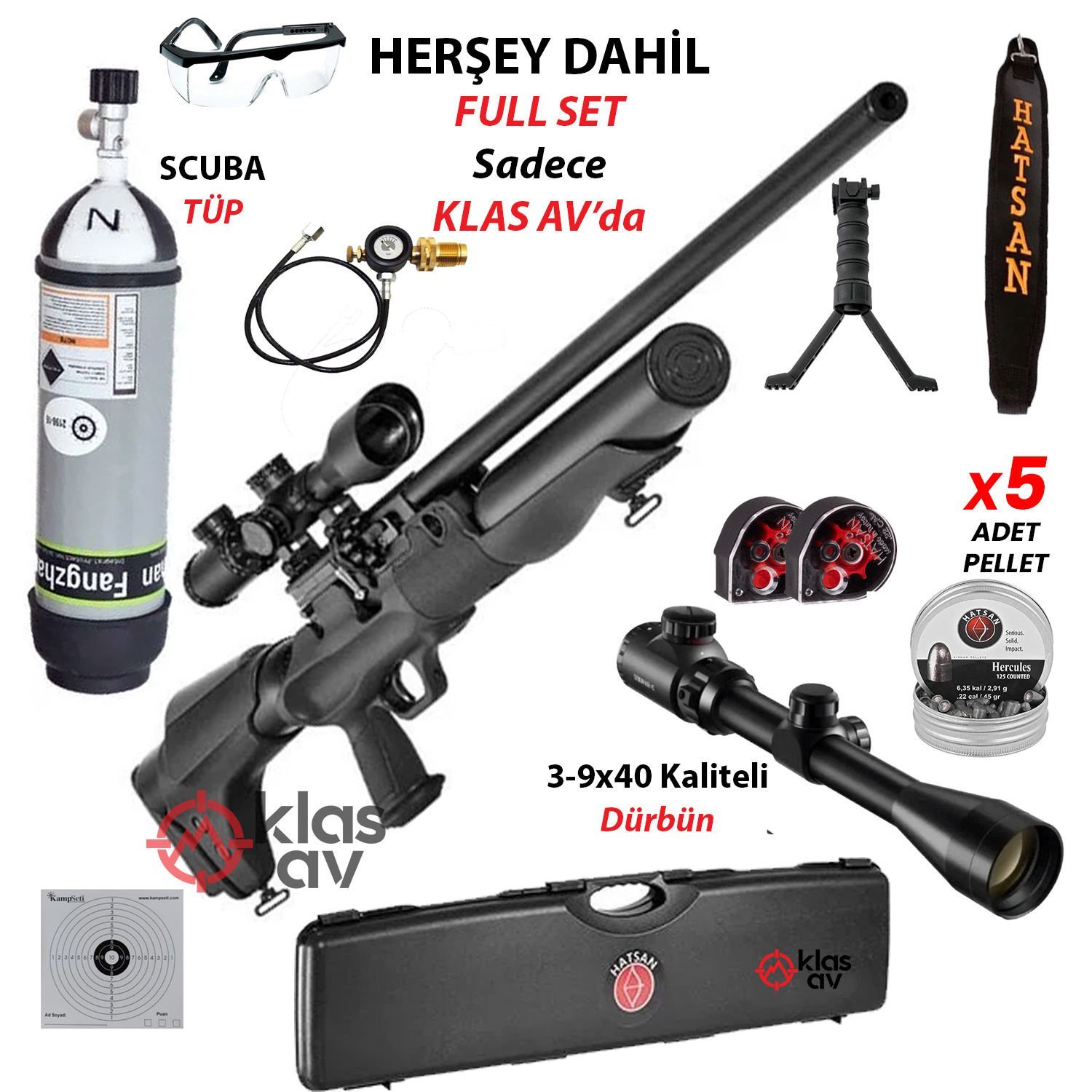 Full Set Hatsan Hercules 666 QE PCP Havalı Tüfek 6.35mm