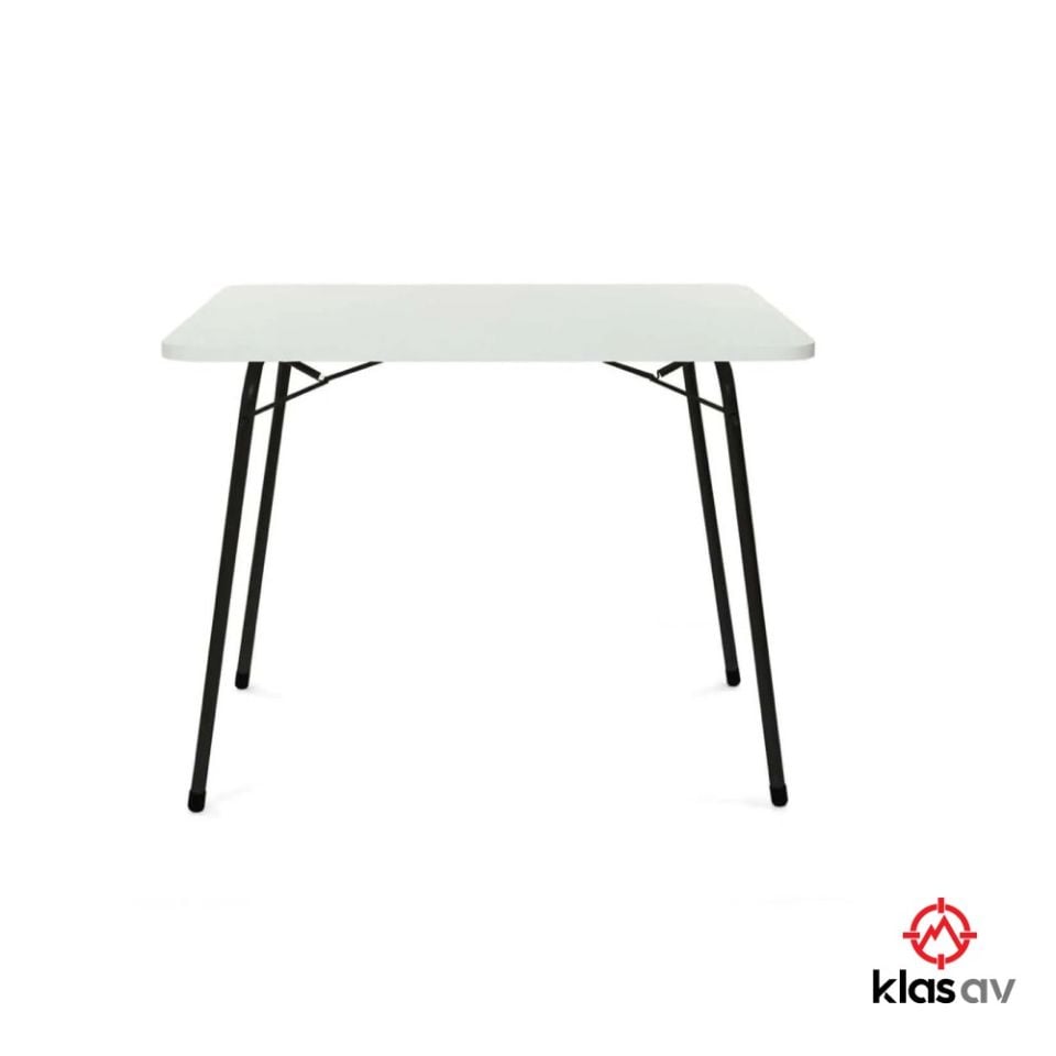 Klas Av 60x80 Katlanır Kamp Masası- Piknik Masası Balkon Bahçe Masası Beyaz