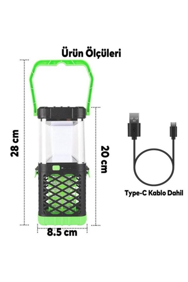 Klaus Sinek Öldürücü Şarjlı Kamp Lambası - Yeşil