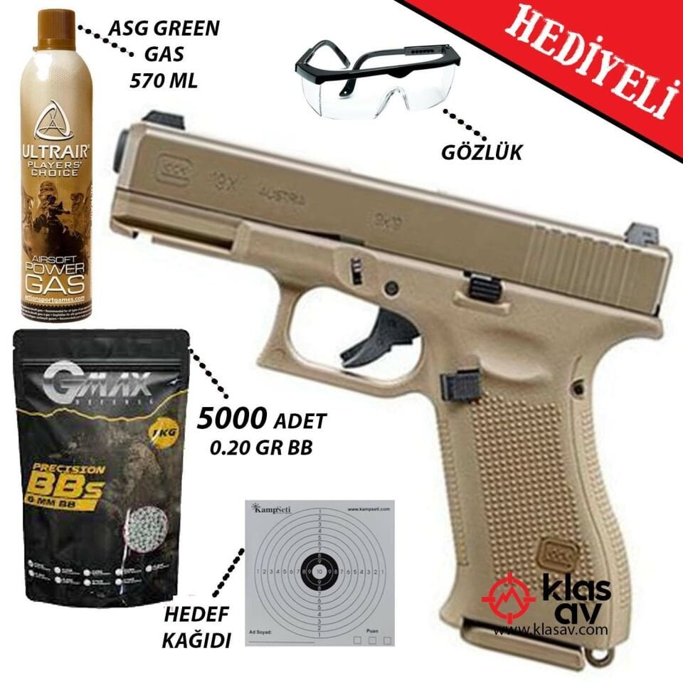 UMAREX Glock 19X Blowback Airsoft Tabanca 6mm Green Gas