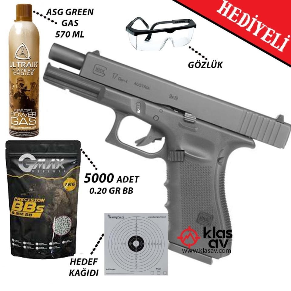 UMAREX Glock 17 Gen4 Airsoft Tabanca 6mm Green Gas