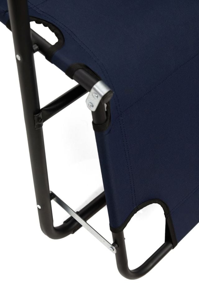 Klas Av Katlanır Şezlong Lacivert-Portatif Plaj Bahçe Kamp Şezlongu