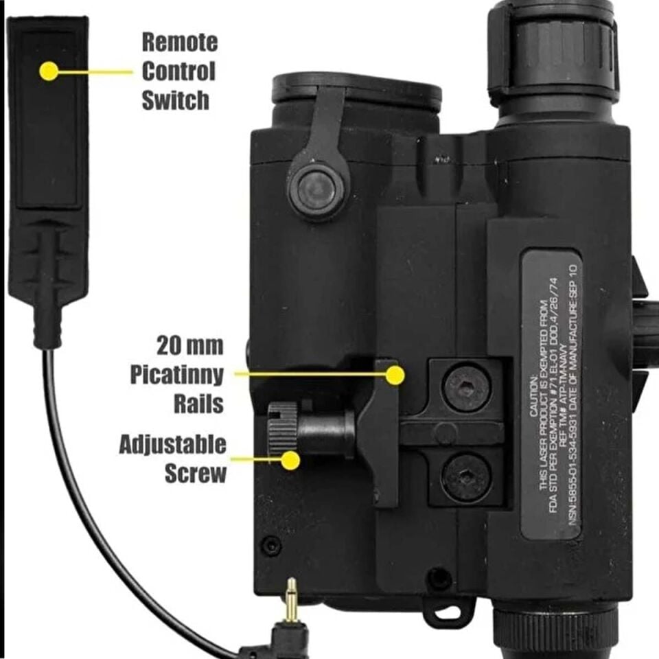 PEQ-15 LA5C Nişangah: Kırmızı/Yeşil Lazer, IR ve Taktik Fener (Picatinny)