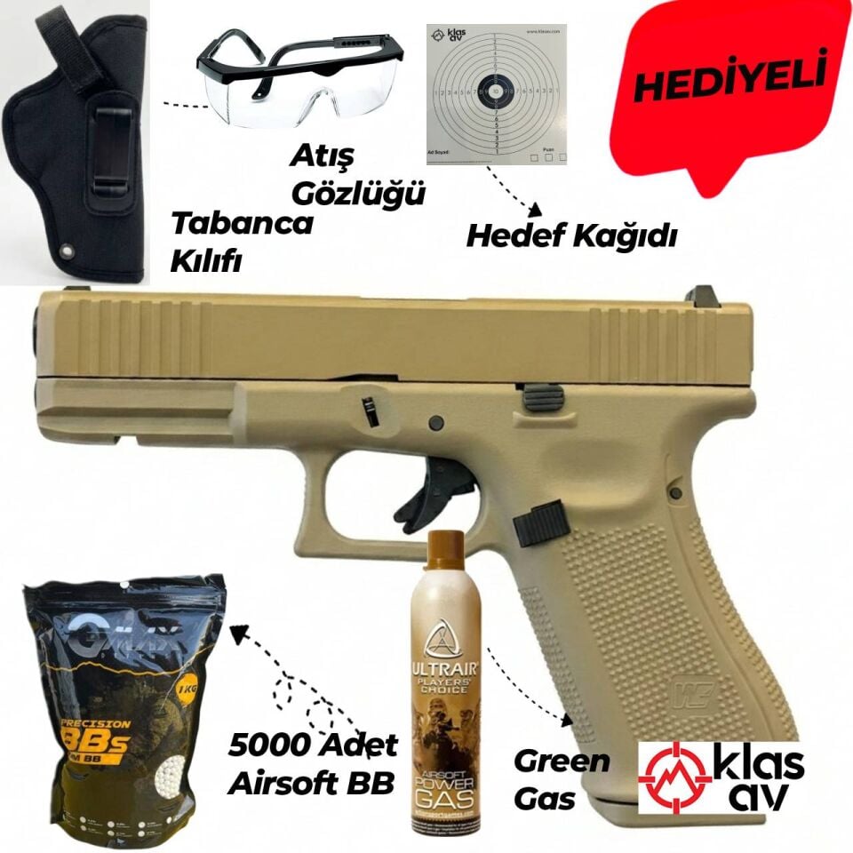We Glock G17 ''F'' Gen5 Full Tan Airsoft Tabanca