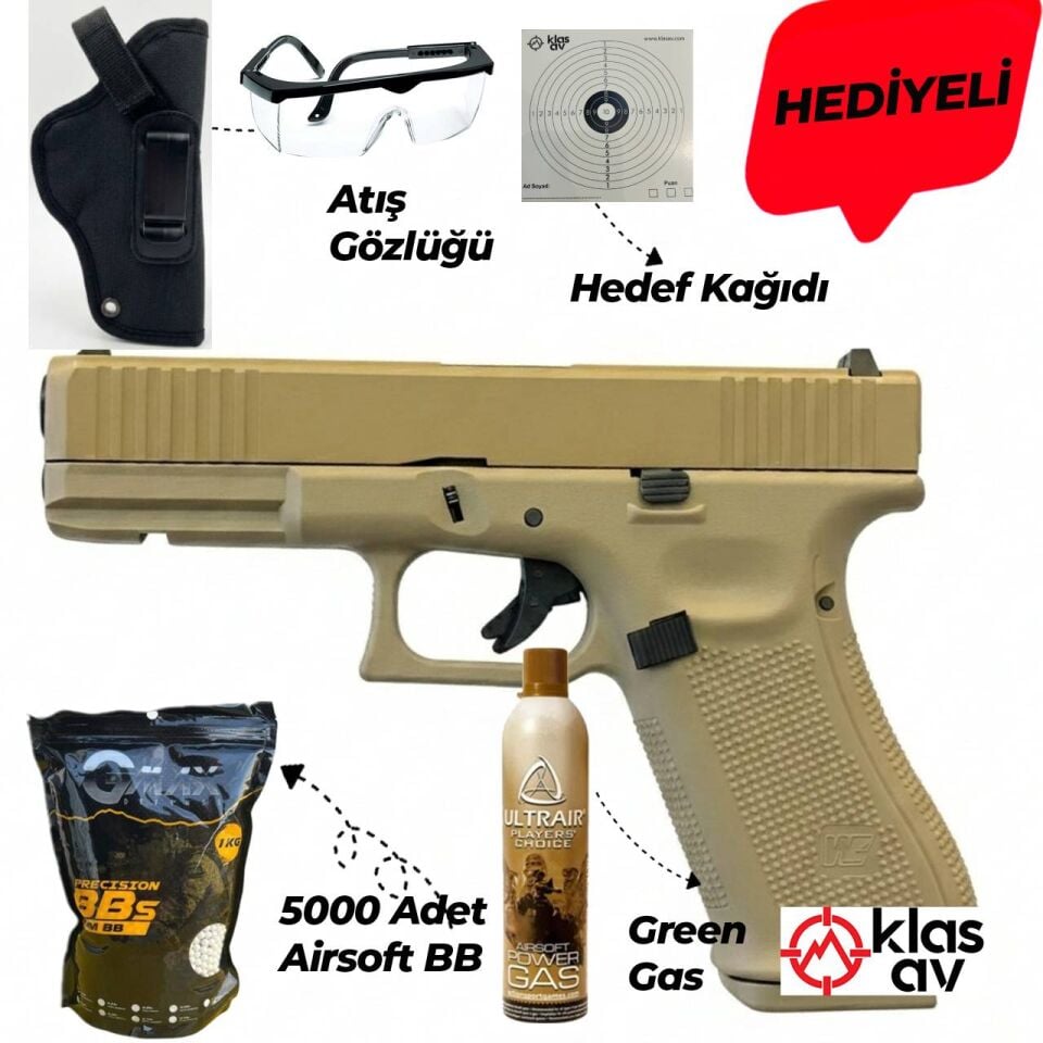 We Glock G17 ''F'' Gen5 Full Tan Airsoft Tabanca