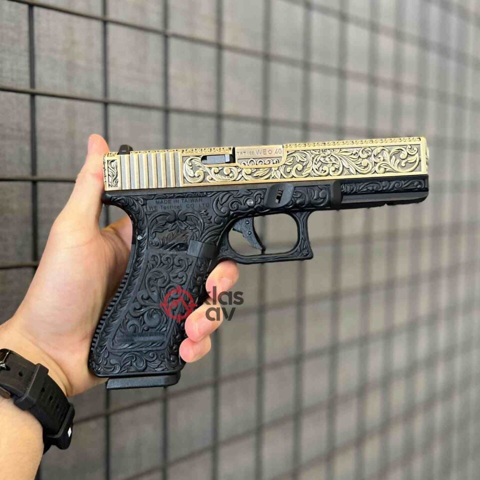 We G18C Klasik Siyah Gravürlü İşlemeli Airsoft Tabanca
