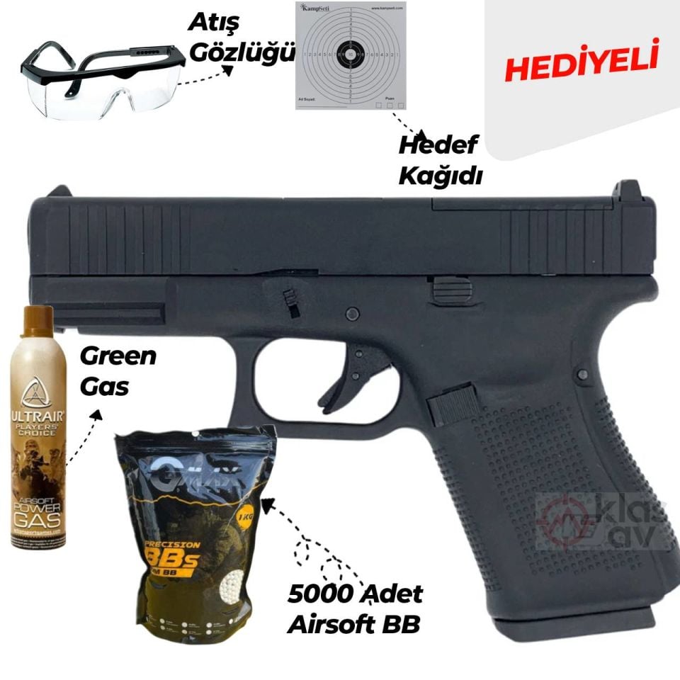 WE Glock 19 Gen5 GreenGaslı-Blowbackli Airsoft Tabanca 6mm
