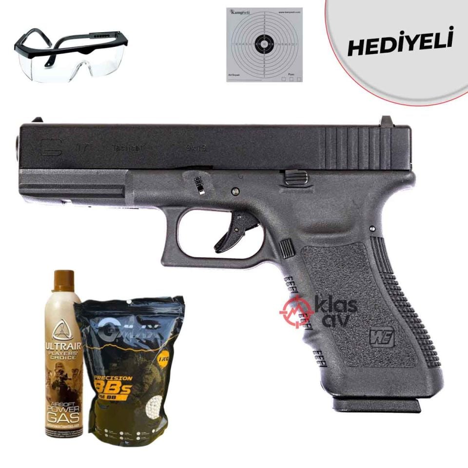 WE Glock 17 Gen5 Airsoft Tabanca (GreenGas-Blowback) 6mm Siyah