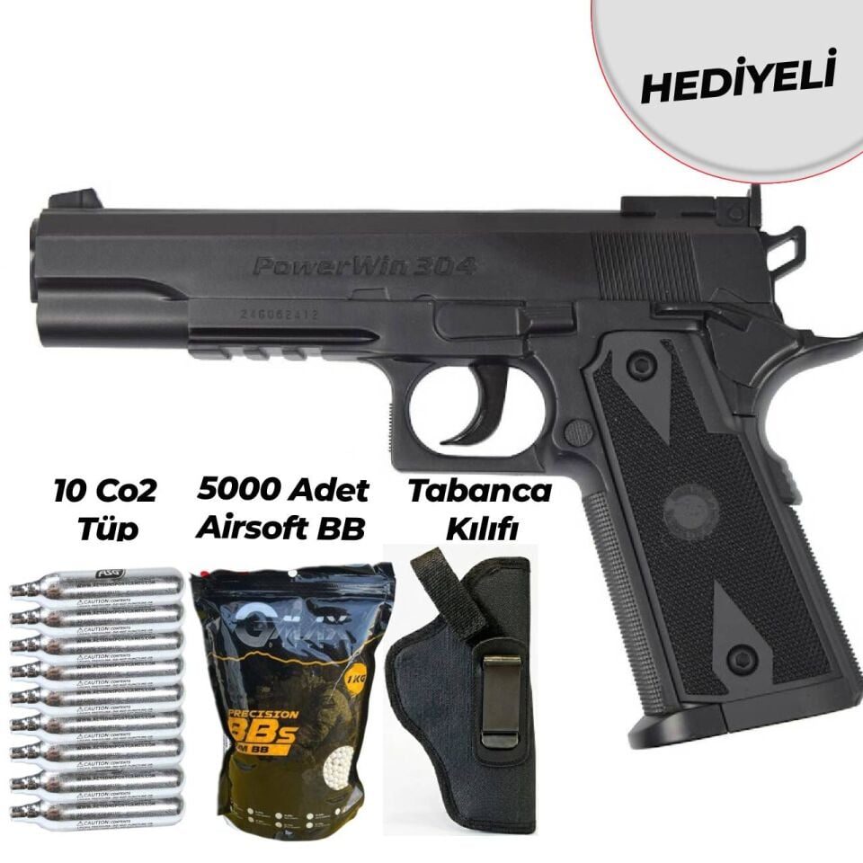 Win Gun Powerwin 304 Siyah CO2 Airsoft Tabanca