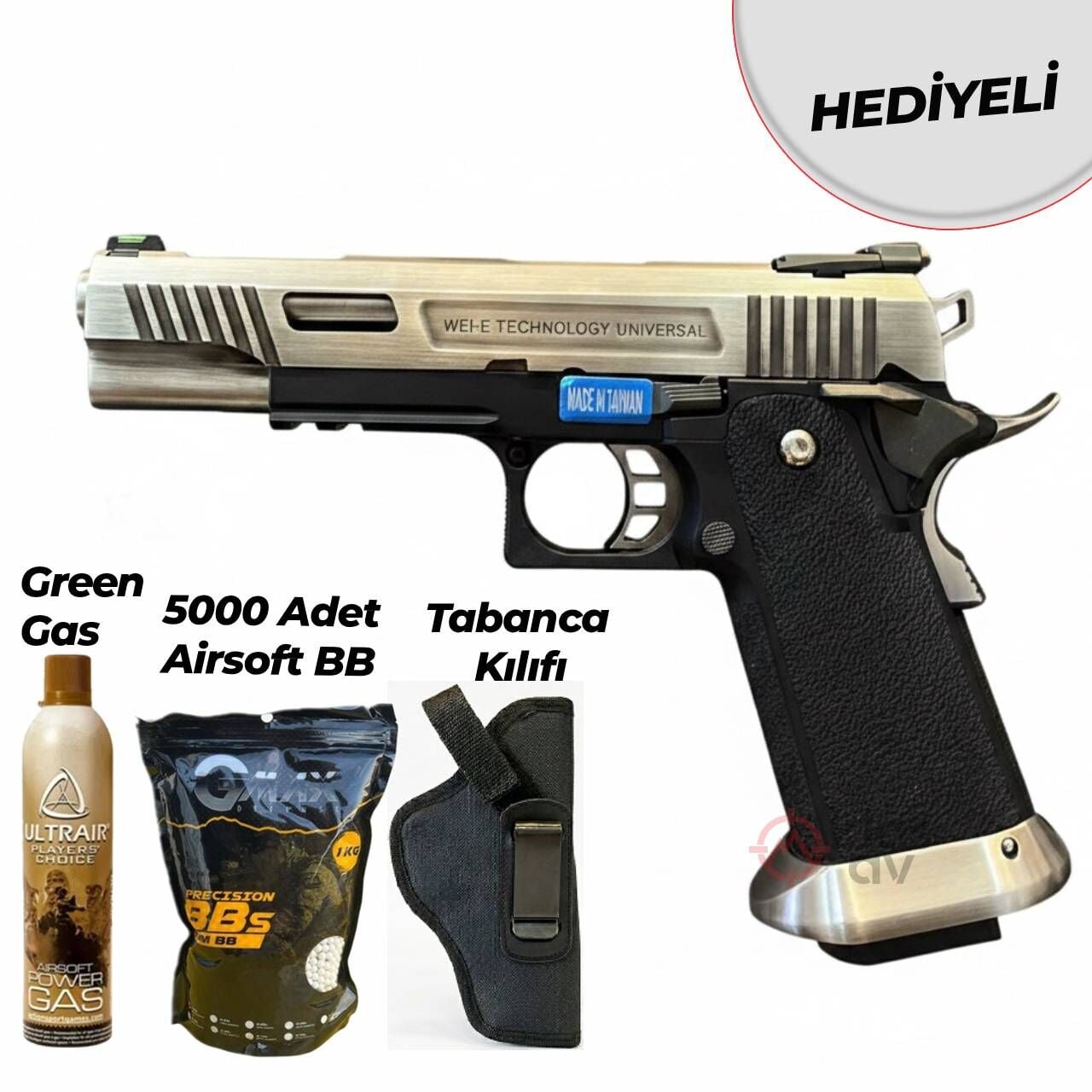 WE Hi-Capa T-REX Force 5.1 SV Full Metal Airsoft Tabanca Silver