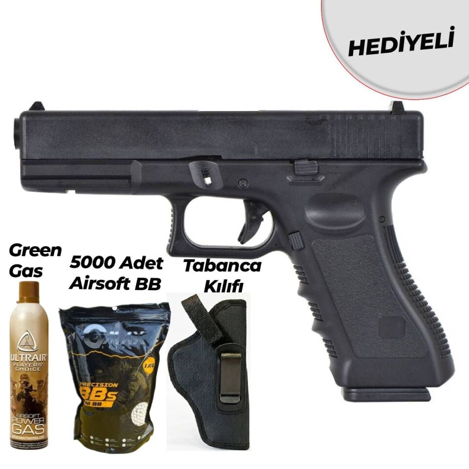 VG1-P Blowback GreenGas Airsoft Tabanca Siyah (Polimer Gövde)