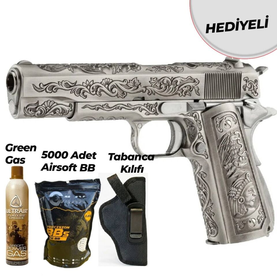 WE Colt 1911 ETCHED GBB Airsoft Tabanca Gravür İşlemeli