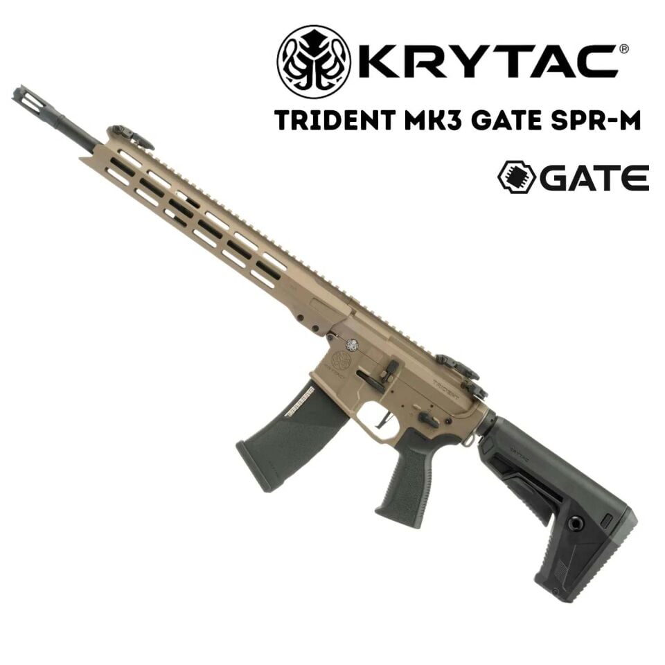 KRYTAC Trident MK3 SPR-M GATE FDE (Tan) Elektrikli Airsoft Tüfek