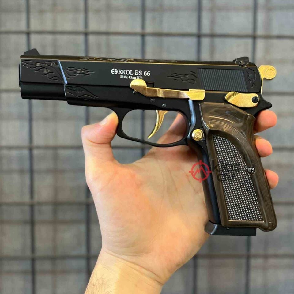 EKOL ES 66 Havalı Tabanca İşlemeli Siyah - 4.5 mm