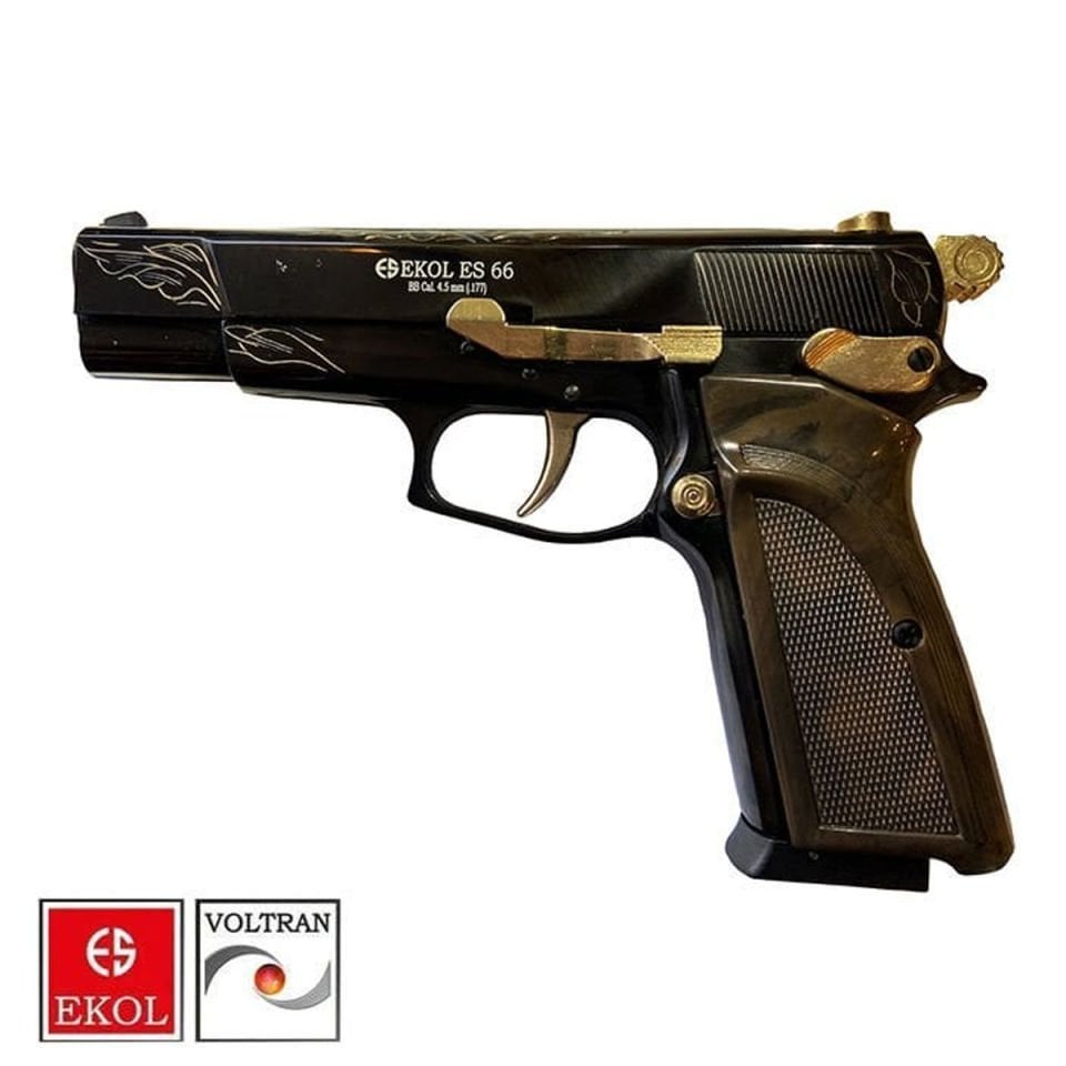 EKOL ES 66 Havalı Tabanca İşlemeli Siyah - 4.5 mm