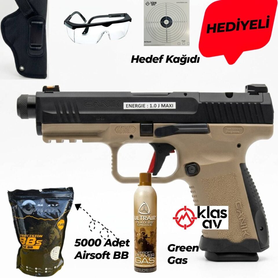 Canik TP9 Elite Combat Siyah Çöl Green Gas Airsoft Tabanca