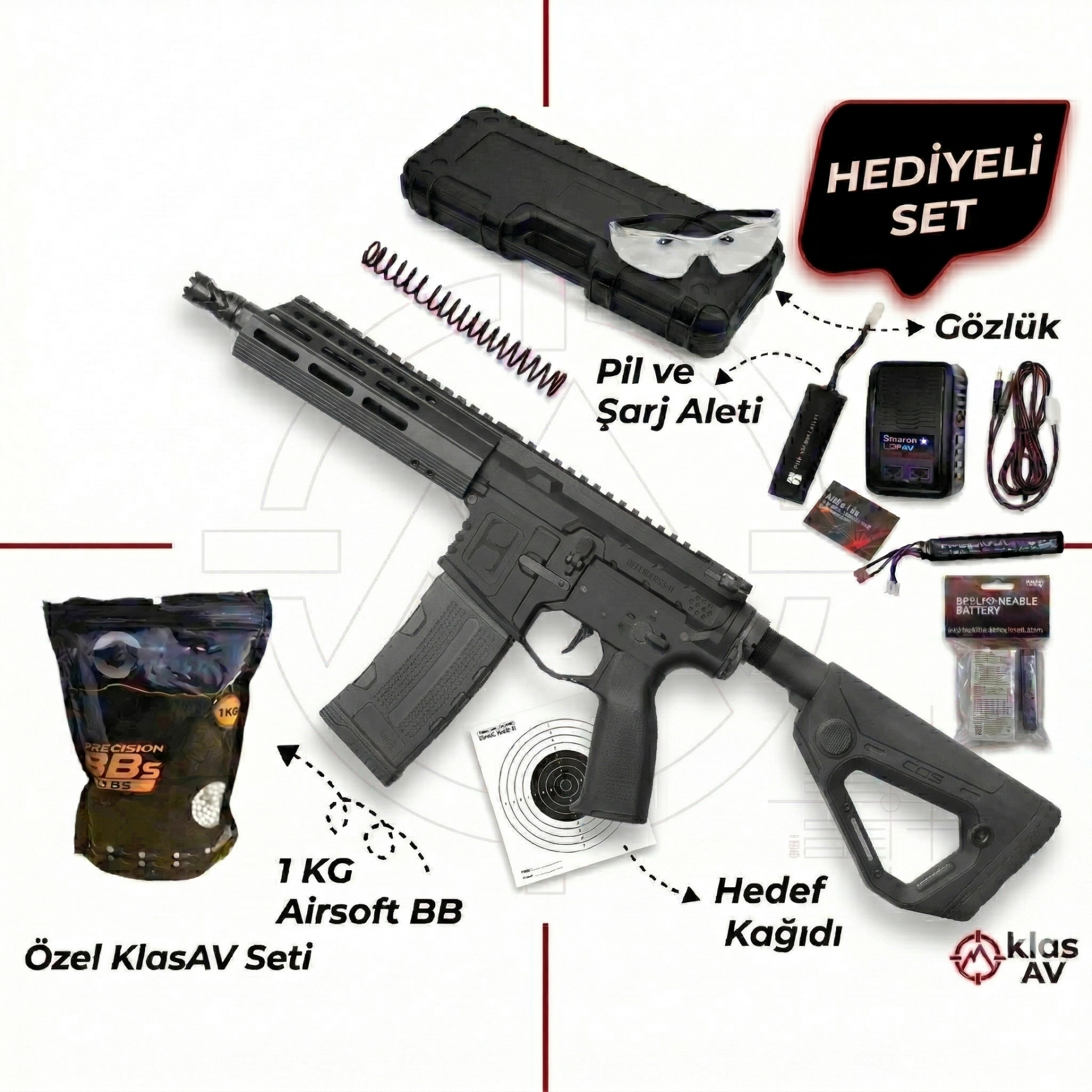 ASG Hybrid Series Full Metal H-15 CQB Siyah AEG Airsoft Tüfek