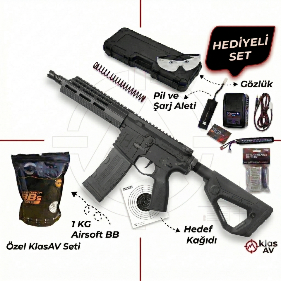 ASG Hybrid Series Full Metal H-15 CQB Siyah AEG Airsoft Tüfek