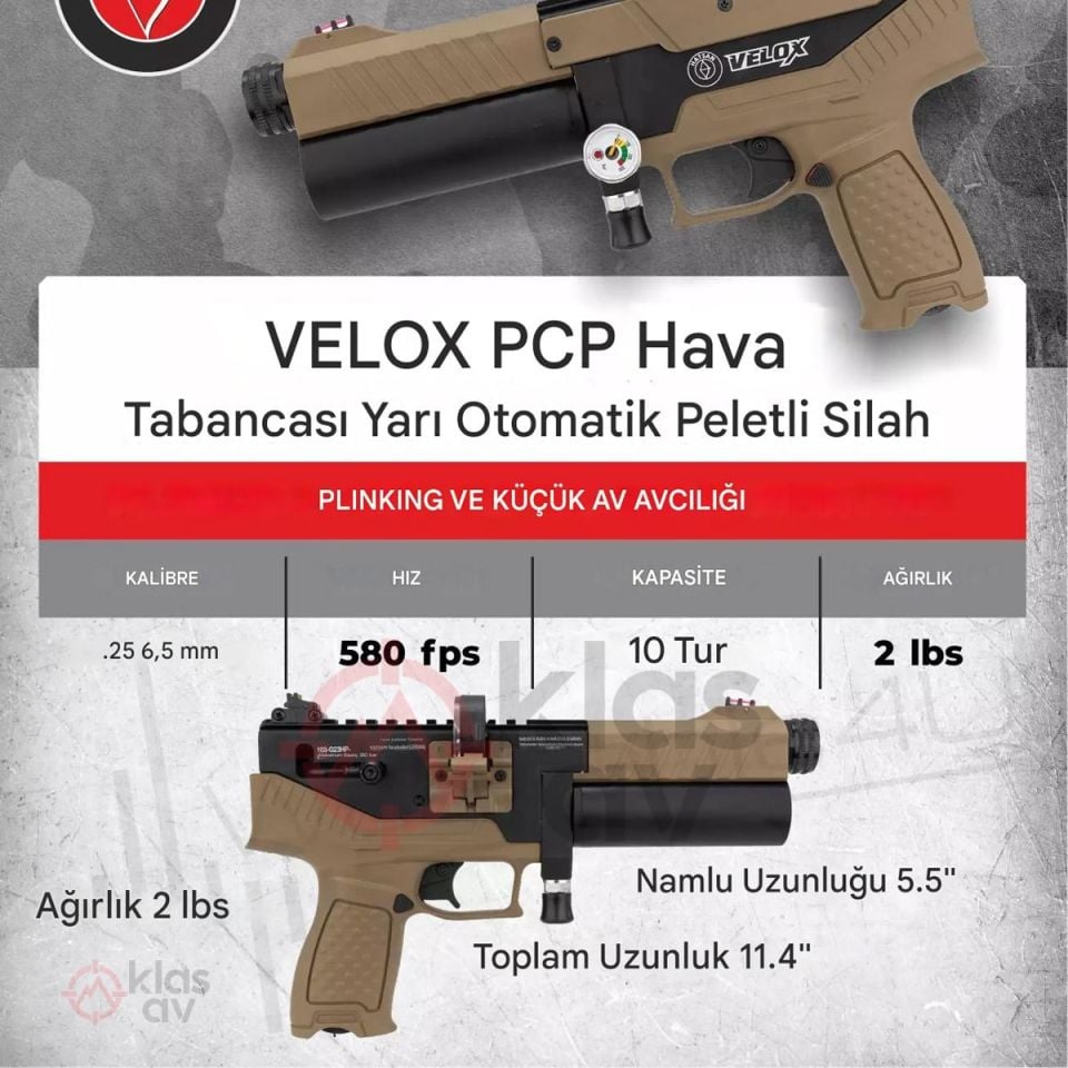 Hatsan Velox PCP Havalı Tabanca FDE