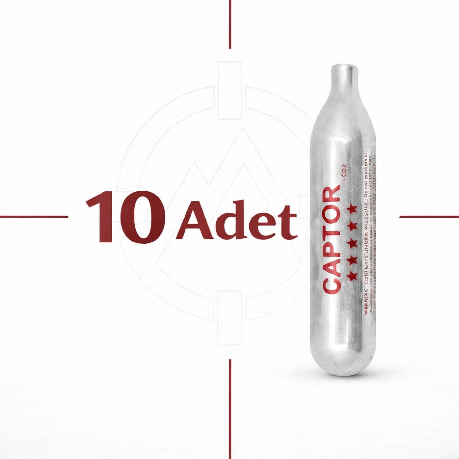 Captor 12 Gram CO2 Havalı Tabanca ve Airsoft Hava Tüpü (10'lu Ekonomik Paket)