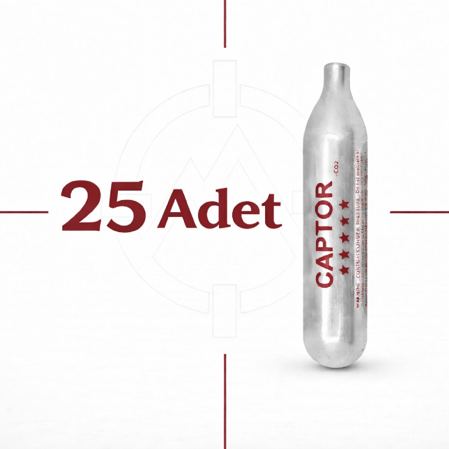 Captor 12 Gram CO2 Havalı Tabanca ve Airsoft Hava Tüpü (25'li Dev Paket)