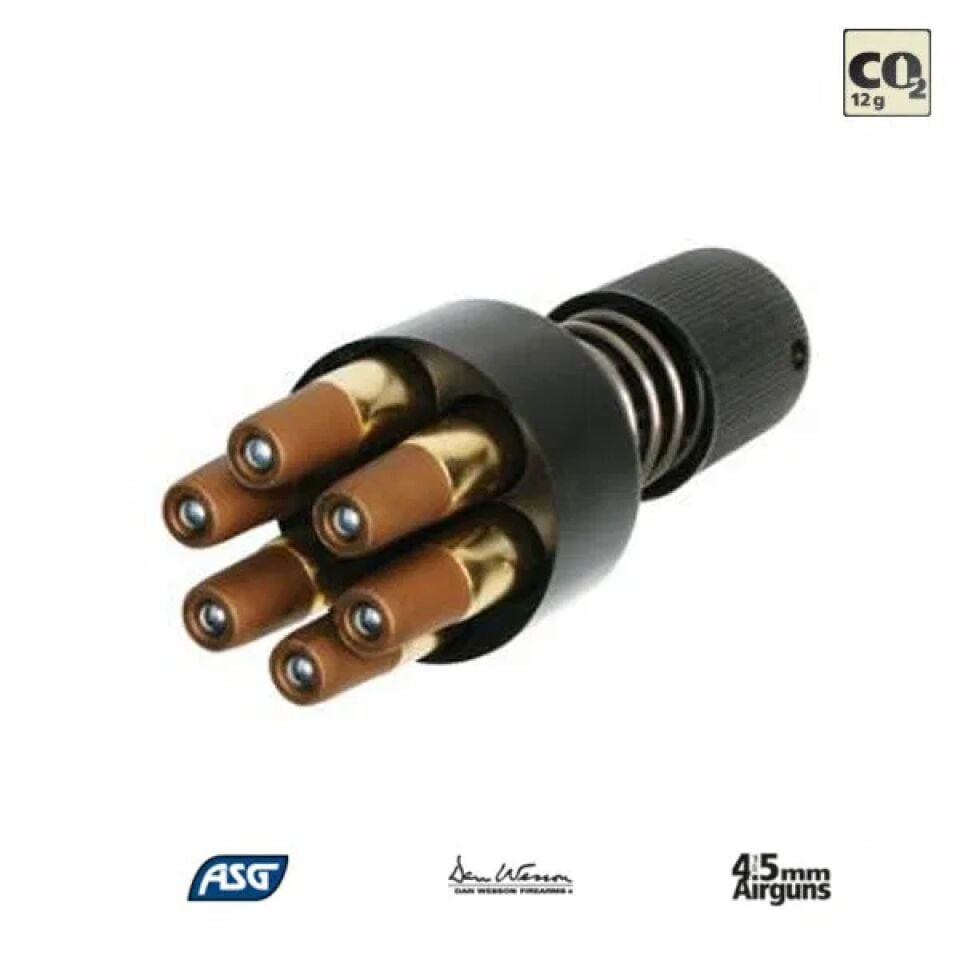 ASG Dan Wesson 4.5mm Havalı Tabanca Speedloader ve 6'lı Kovan Seti