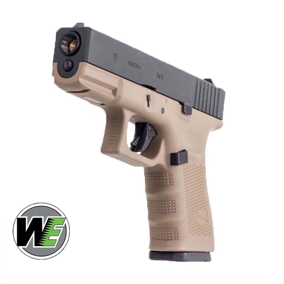 WE Glock 19 GEN4 GreenGas-Blowbackli Tan/Siyah Airsoft Tabanca 6mm