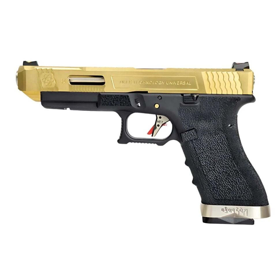 WE Glock G34 Gen4 Titanium Gold GBB Airsoft Tabanca (Green Gas)