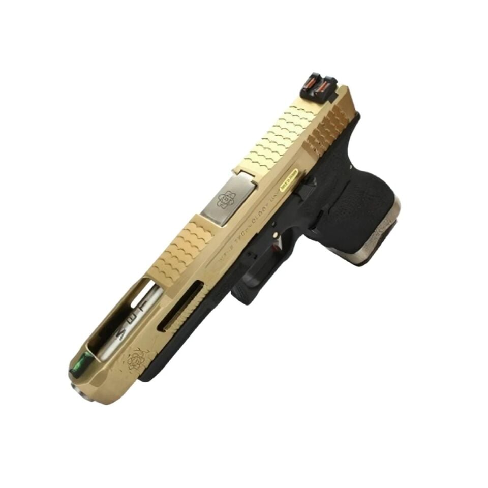 WE Glock G34 Gen4 Titanium Gold GBB Airsoft Tabanca (Green Gas)