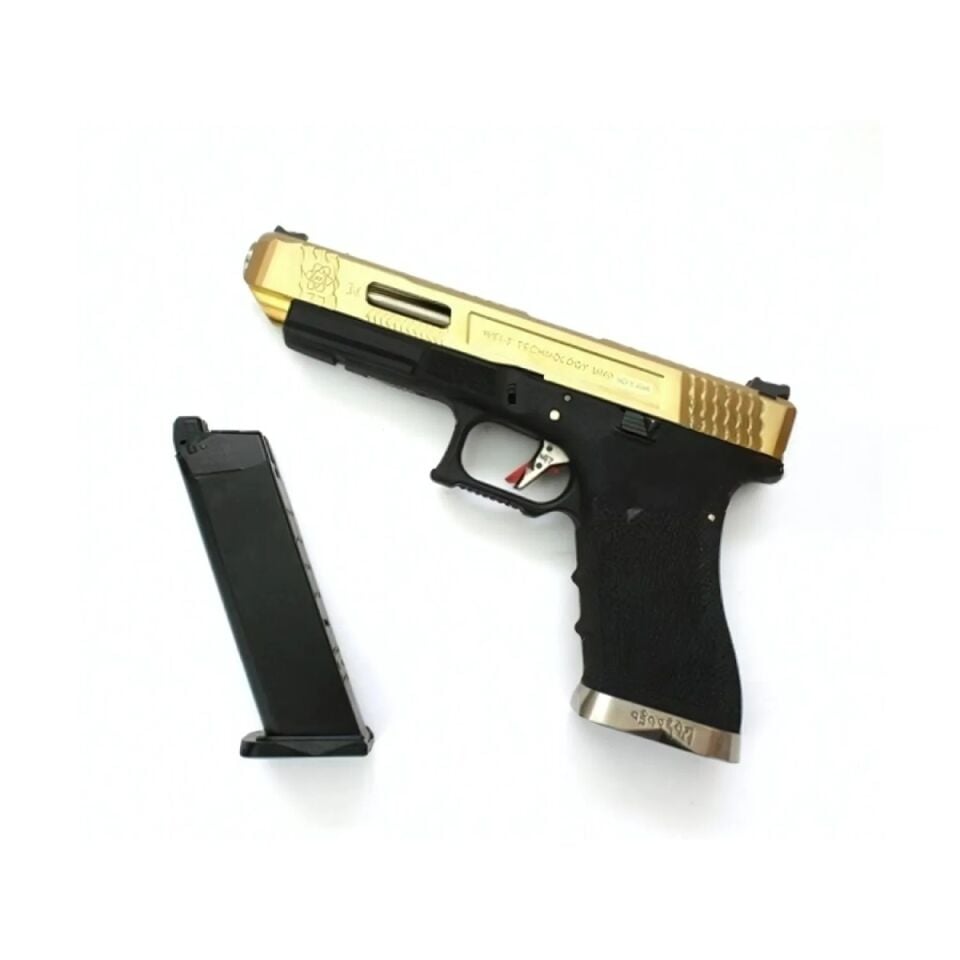 WE Glock G34 Gen4 Titanium Gold GBB Airsoft Tabanca (Green Gas)
