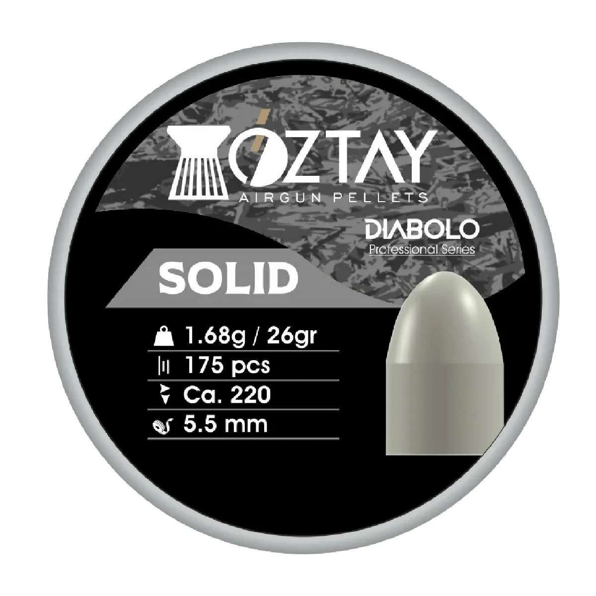 Öztay Solid 5.5mm 26 Grain Havalı Tüfek Saçması (175 Adet)