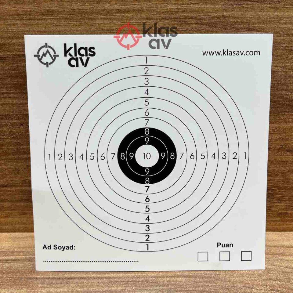Klas Av 14x14 cm Havalı Tabanca ve Tüfek Hedef Kağıdı (50 Adet)