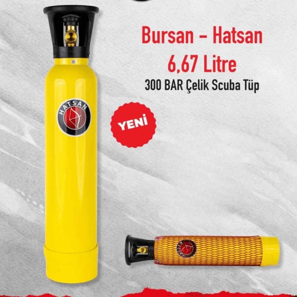 Hatsan 6.67 Litre 300 Bar Çelik PCP Scuba Tüpü