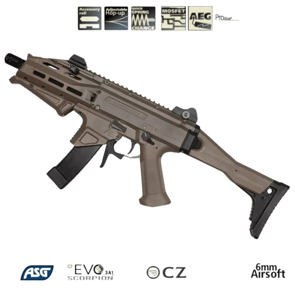 ASG CZ Scorpion EVO 3 ATEK FDE Airsoft Tüfek Seti