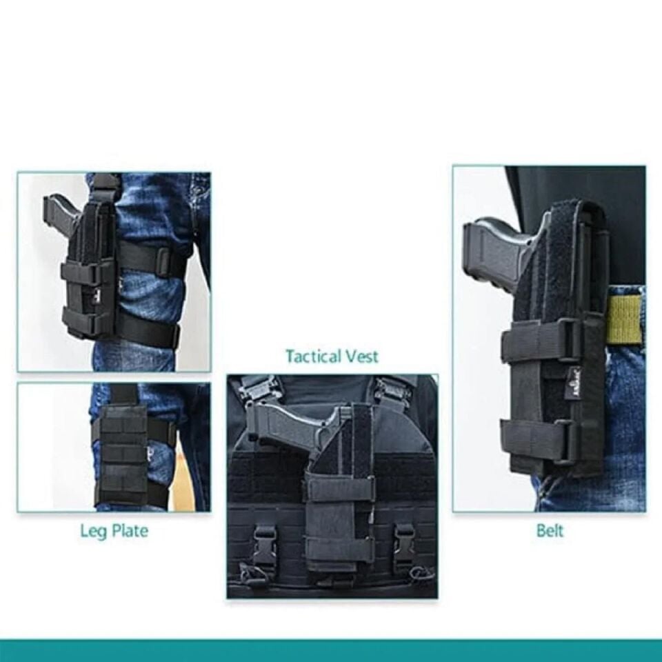 Amomax Nylon Universal Tabanca Kılıfı (Glock, 1911, Beretta Uyumlu - Siyah)