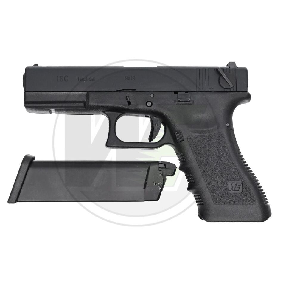 WE Glock 18C Gen3 Full Otomatik Siyah Blowback Airsoft Tabanca