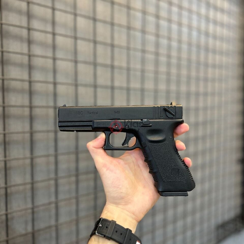 WE Glock 18C Gen3 Full Otomatik Siyah Blowback Airsoft Tabanca