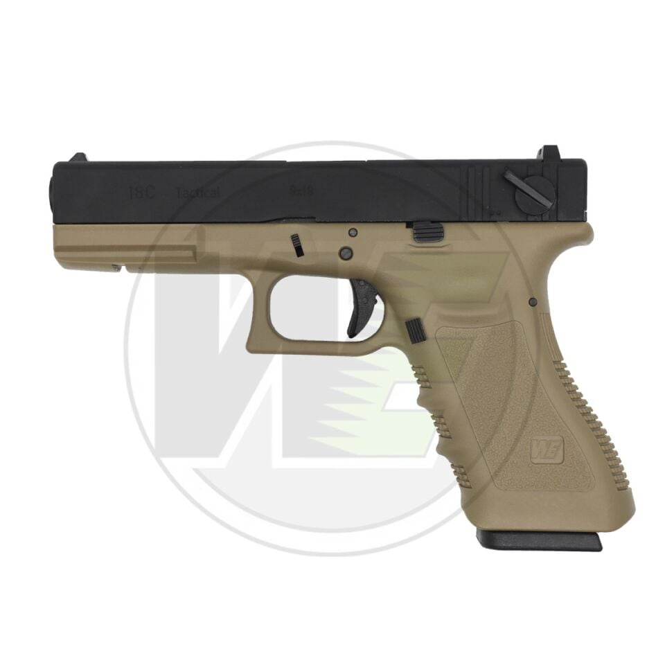 WE Glock 18C Gen3 Full Otomatik Blowback Airsoft Tabanca Tan