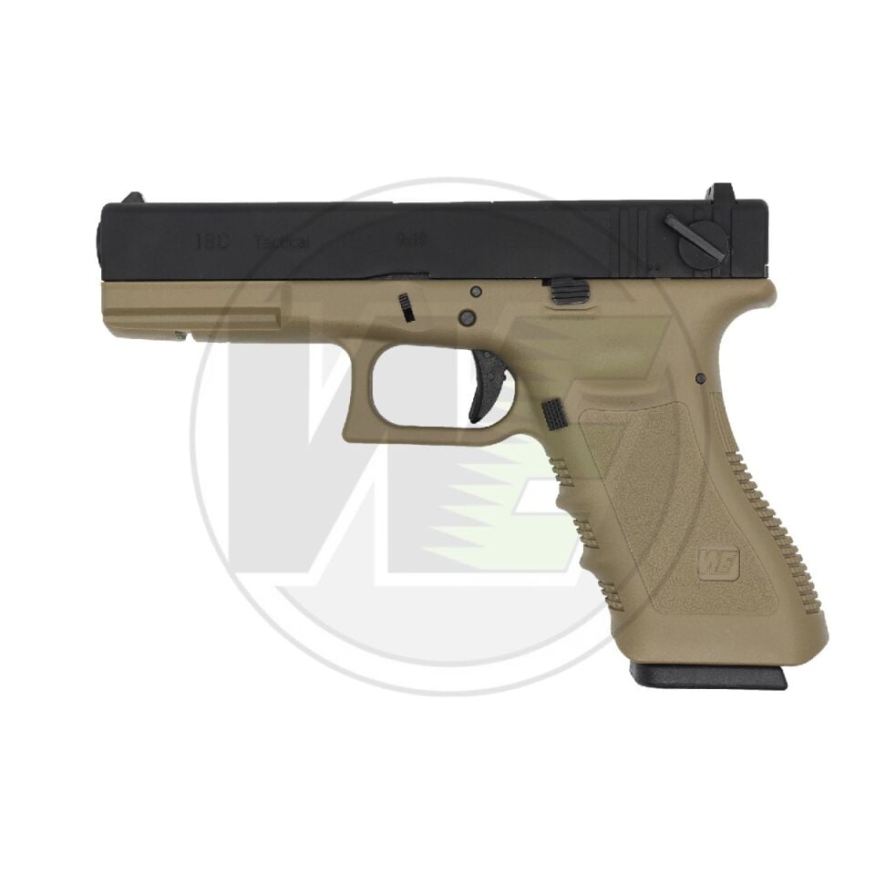WE Glock 18C Gen3 Full Otomatik Blowback Airsoft Tabanca Tan